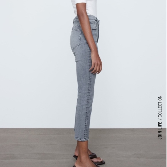 ZARA Vintage Hi-Rise Skinny Jeans Size 14 Gray BNWT - Picture 2 of 7